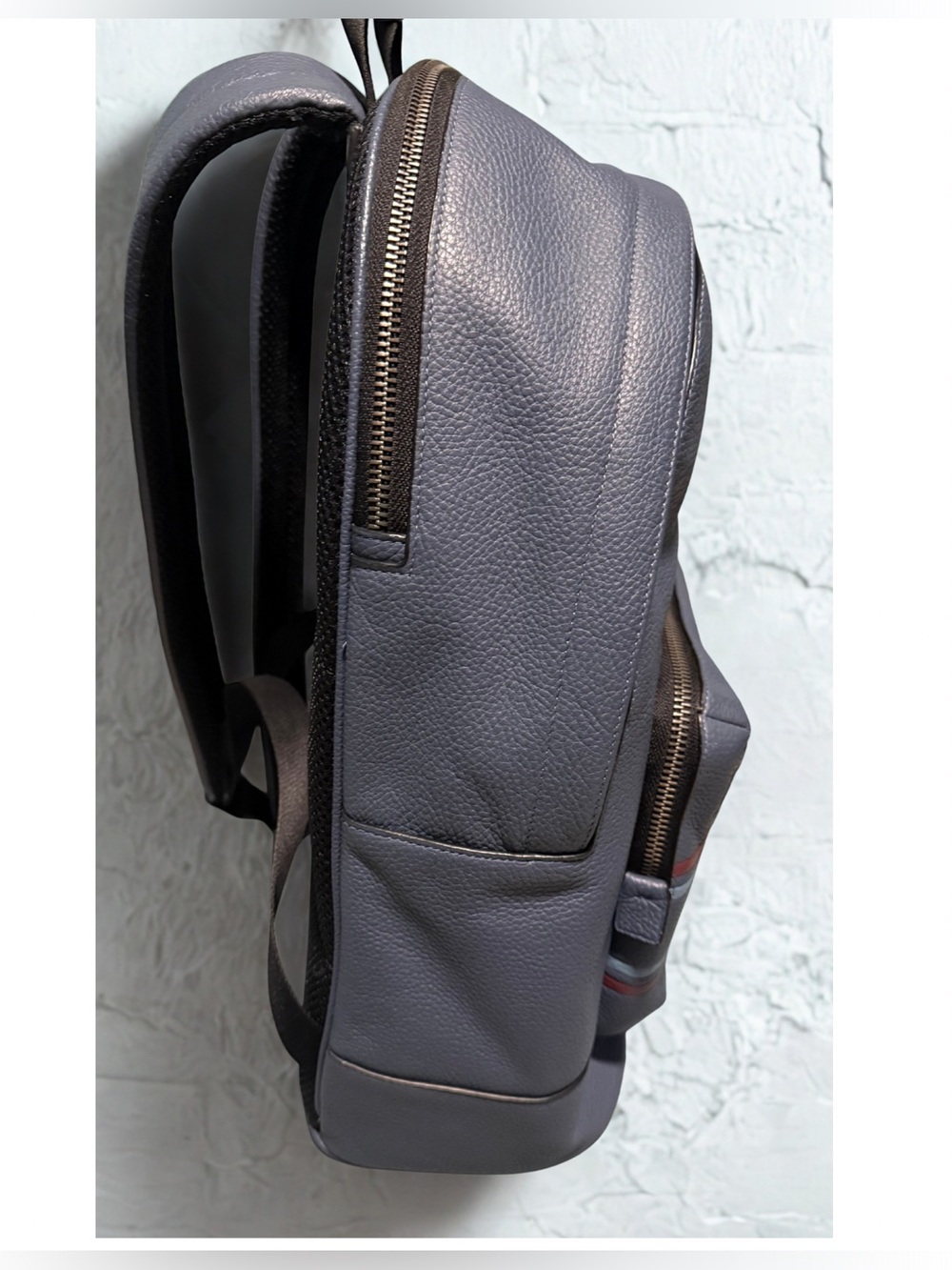 Rare Coach Gunmetal Gray Leather full-size unisex backpack excellent condition - Picture 2 of 10
